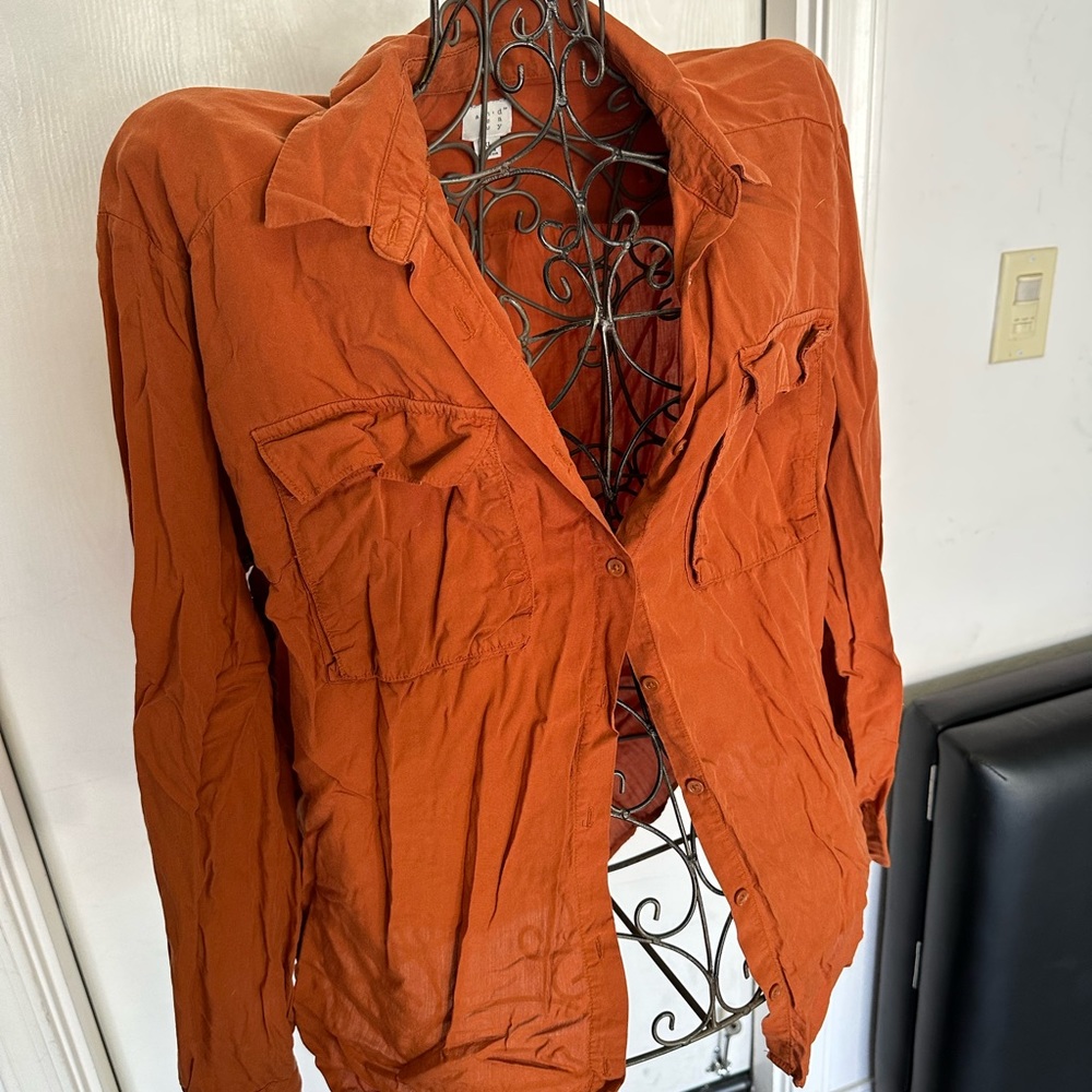 Burnt orange button up